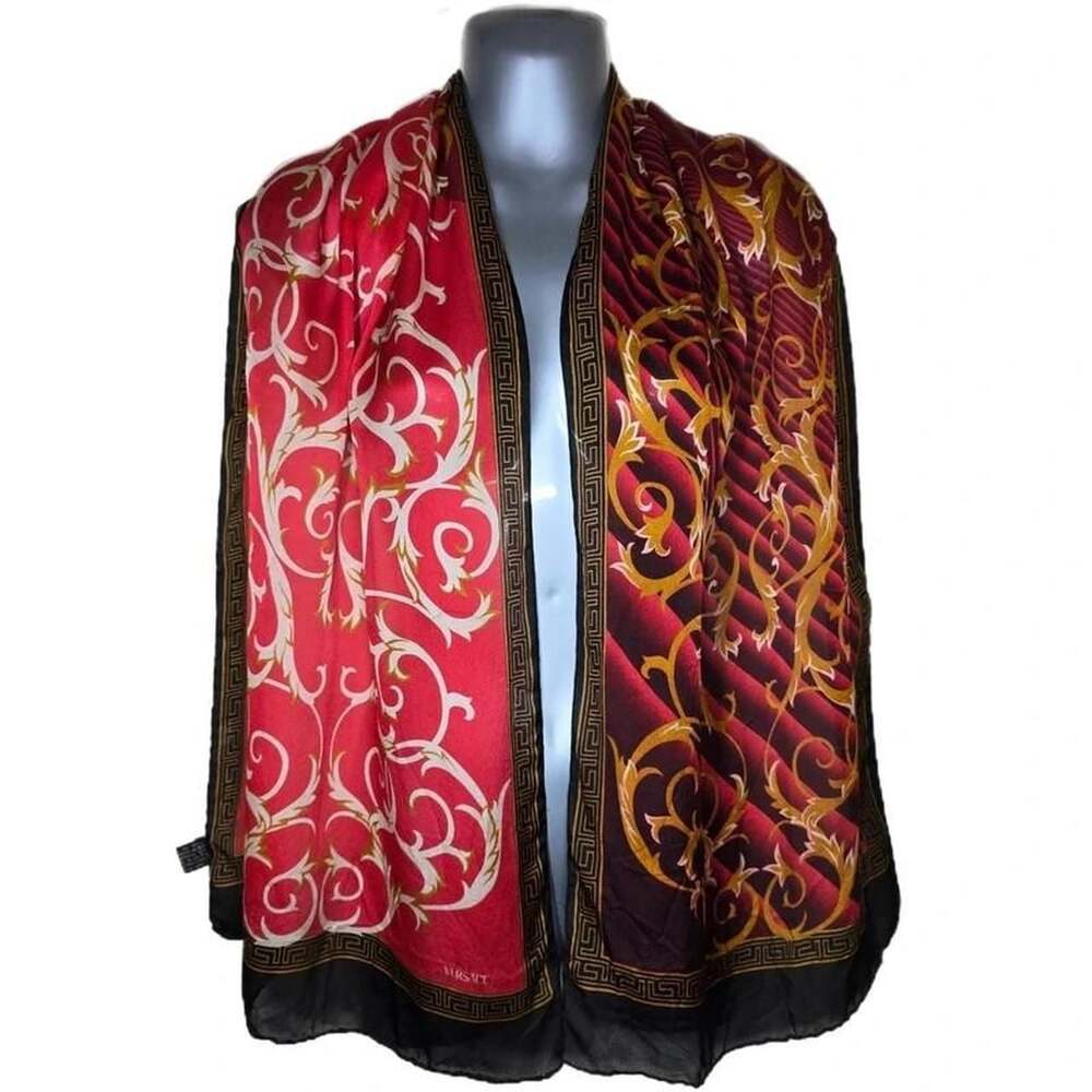 Versace Vintage Barocco Print Silk Scarf Shawl